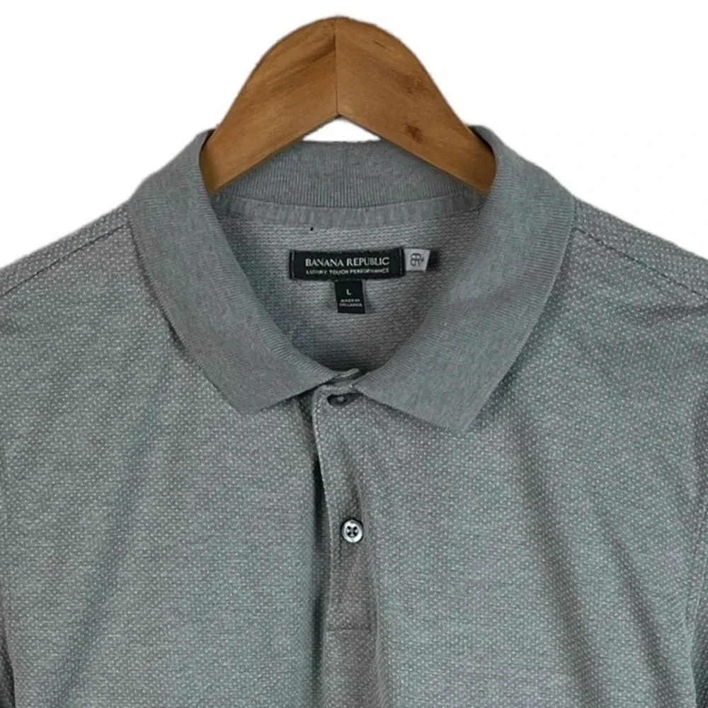 PO559 Mens Banana Republic Luxury Touch Performance Polo Shirt L